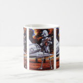 ヴィンテージSF軍隊ロボット兵 コーヒーマグカップ (中央)