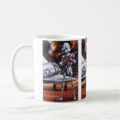 ヴィンテージSF軍隊ロボット兵 コーヒーマグカップ (左)