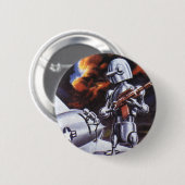 ヴィンテージSF軍隊ロボット兵 缶バッジ (正面&裏面)