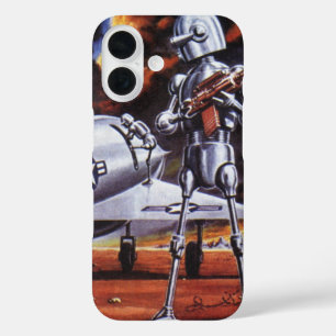 ヴィンテージSF軍隊ロボット兵 iPhone 16ケース