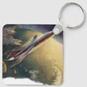 ヴィンテージSF飛行機地球 キーホルダー (裏面)