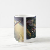 ヴィンテージSF飛行機地球 コーヒーマグカップ (中央)