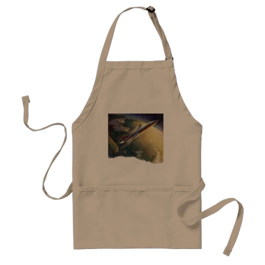 ヴィンテージSF飛行機地球 スタンダードエプロン (正面)