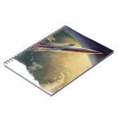 ヴィンテージSF飛行機地球 ノートブック (左側)