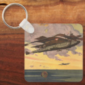 ヴィンテージSF飛行機飛行機船 キーホルダー (正面)