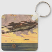 ヴィンテージSF飛行機飛行機船 キーホルダー (裏面)