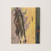 ヴィンテージSF飛行機飛行機船 ジグソーパズル (縦)