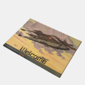 ヴィンテージSF飛行機飛行機船 ドアマット (アングル)