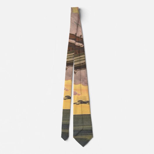 ヴィンテージSF飛行機飛行機船 ネクタイ (裏面)