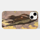 ヴィンテージSF飛行機飛行機船 Case-Mate iPhoneケース (裏面 (横))