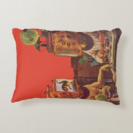 ヴィンテージSF、エイリアンスチームパンクヘルメット アクセントクッション (裏面)