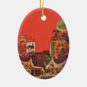 ヴィンテージSF、エイリアンスチームパンクヘルメット セラミックオーナメント (裏面)