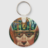 ヴィンテージSF、エイリアン脳研究室 キーホルダー (正面)