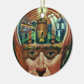 ヴィンテージSF、エイリアン脳研究室 セラミックオーナメント (左)