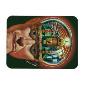 ヴィンテージSF、エイリアン脳研究室 マグネット (横)