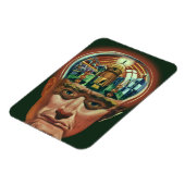 ヴィンテージSF、エイリアン脳研究室 マグネット (左側)