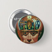 ヴィンテージSF、エイリアン脳研究室 缶バッジ (正面&裏面)