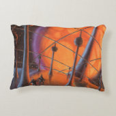 ヴィンテージSF、オレンジサンとエイリアン アクセントクッション (裏面)