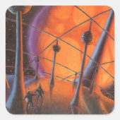 ヴィンテージSF、オレンジサンとエイリアン スクエアシール (正面)