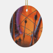 ヴィンテージSF、オレンジサンとエイリアン セラミックオーナメント (右)