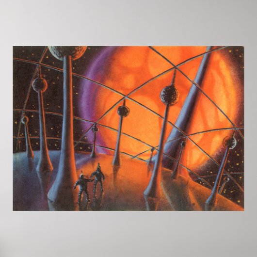 ヴィンテージSF、オレンジサンとエイリアン ポスター (正面)
