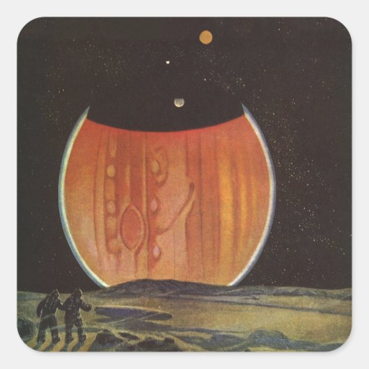 ヴィンテージSF、ゲニミード宇宙飛行士 スクエアシール (正面)