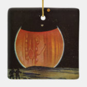 ヴィンテージSF、ゲニミード宇宙飛行士 セラミックオーナメント (裏面)