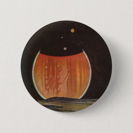 ヴィンテージSF、ゲニミード宇宙飛行士 缶バッジ (正面)