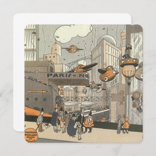 ヴィンテージSF、パリ、フランス招待状 招待状 (正面/裏面)