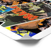 ヴィンテージSF&ホラー映画ポスターコラージュ ポスター (角)