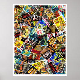 ヴィンテージSF&ホラー映画ポスターコラージュ ポスター