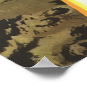 ヴィンテージSF、ロケットが月に着陸 ポスター (角)