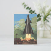 ヴィンテージSF,ロケットで地球から爆発 ポストカード (スタンド正面)