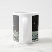 ヴィンテージSF、ロケット船月惑星 ジャンボコーヒーマグカップ (裏面)