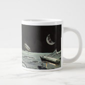 ヴィンテージSF、ロケット船月惑星 ジャンボコーヒーマグカップ (右)