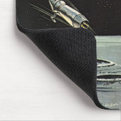 ヴィンテージSF、ロケット船月惑星 マウスパッド (コーナー)