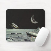 ヴィンテージSF、ロケット船月惑星 マウスパッド (マウス)
