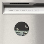 ヴィンテージSF、ロケット船月惑星 マグネット (インサイチュ (食洗機))