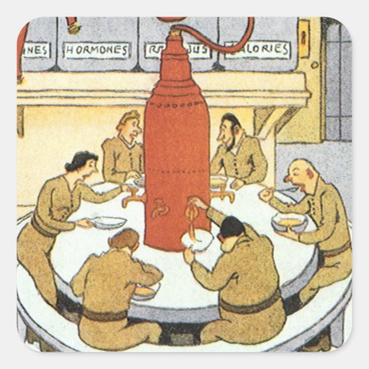 ヴィンテージSF、労働科学食べ者 スクエアシール (正面)