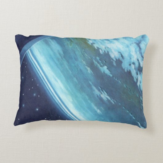 ヴィンテージSF、地球と星 アクセントクッション (裏面)