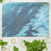 ヴィンテージSF、地球と星 キッチンタオル (折り畳み)