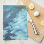 ヴィンテージSF、地球と星 キッチンタオル (四つ折り)