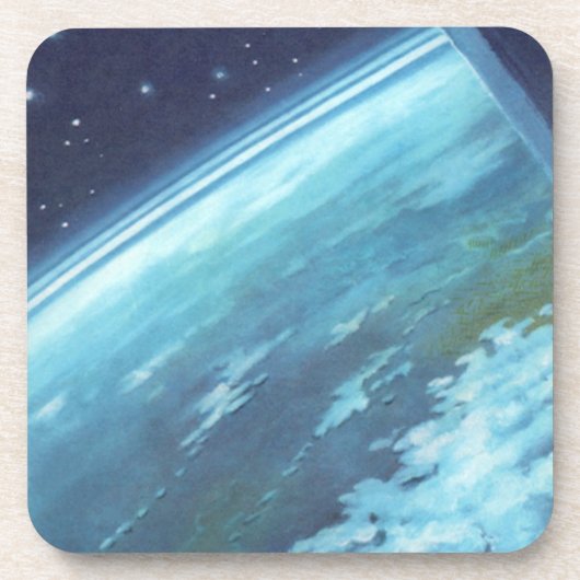 ヴィンテージSF、地球と星 コースター (正面)