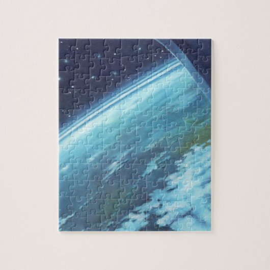 ヴィンテージSF、地球と星 ジグソーパズル (縦)