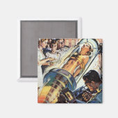 ヴィンテージSF、女性実験室実験 マグネット (正面/裏面)