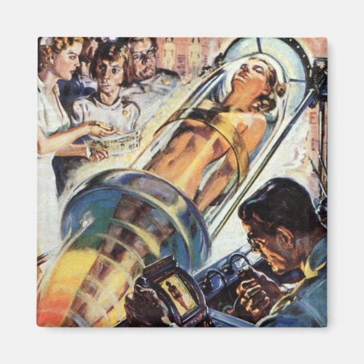 ヴィンテージSF、女性実験室実験 マグネット (正面)