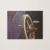 ヴィンテージSF、宇宙ステーションwith Planet ジグソーパズル (横)