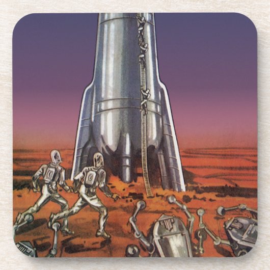 ヴィンテージSF、宇宙飛行士カブトムシエイリアン コースター (正面)