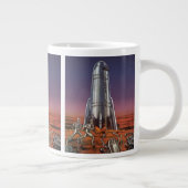 ヴィンテージSF、宇宙飛行士カブトムシエイリアン ジャンボコーヒーマグカップ (右)