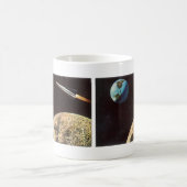 ヴィンテージSF、月の上のロケット船 コーヒーマグカップ (中央)